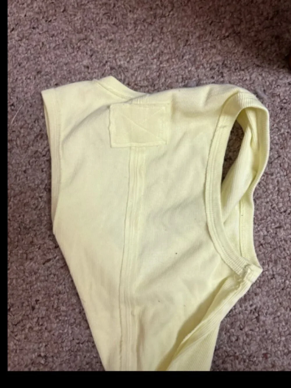 WE THE FREE PEOPLE NERIA V NECK TANK TOP RIBBED LEMON WATER YELLOW CITRON NEW XS